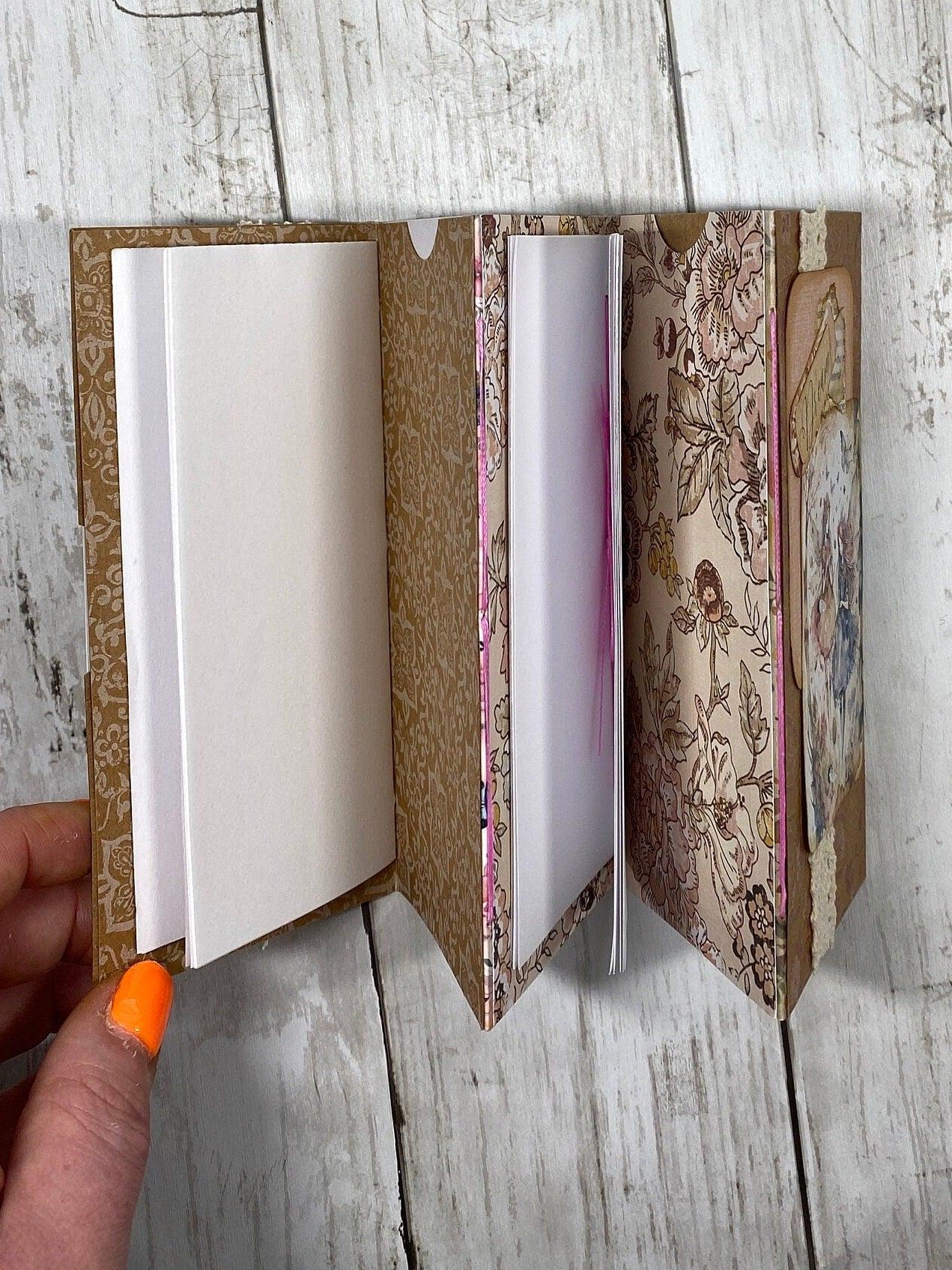 Whimsical Forest Fairy Folio – Dream Edition | Handmade Junk Journal Insert with Pockets & Lace | Autumn Fairy Ephemera Folder