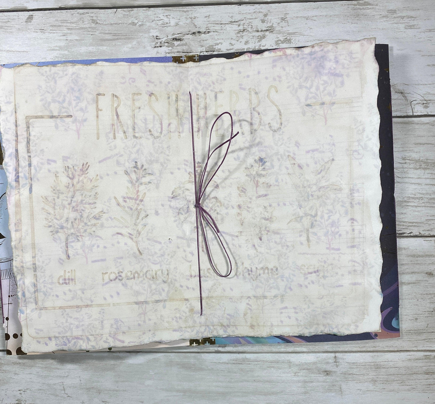 Galaxy Moon Junk Journal – Coffee‑Dyed Astral Grimoire, Vintage Ephemera Scrapbook, Handmade Celestial Diary