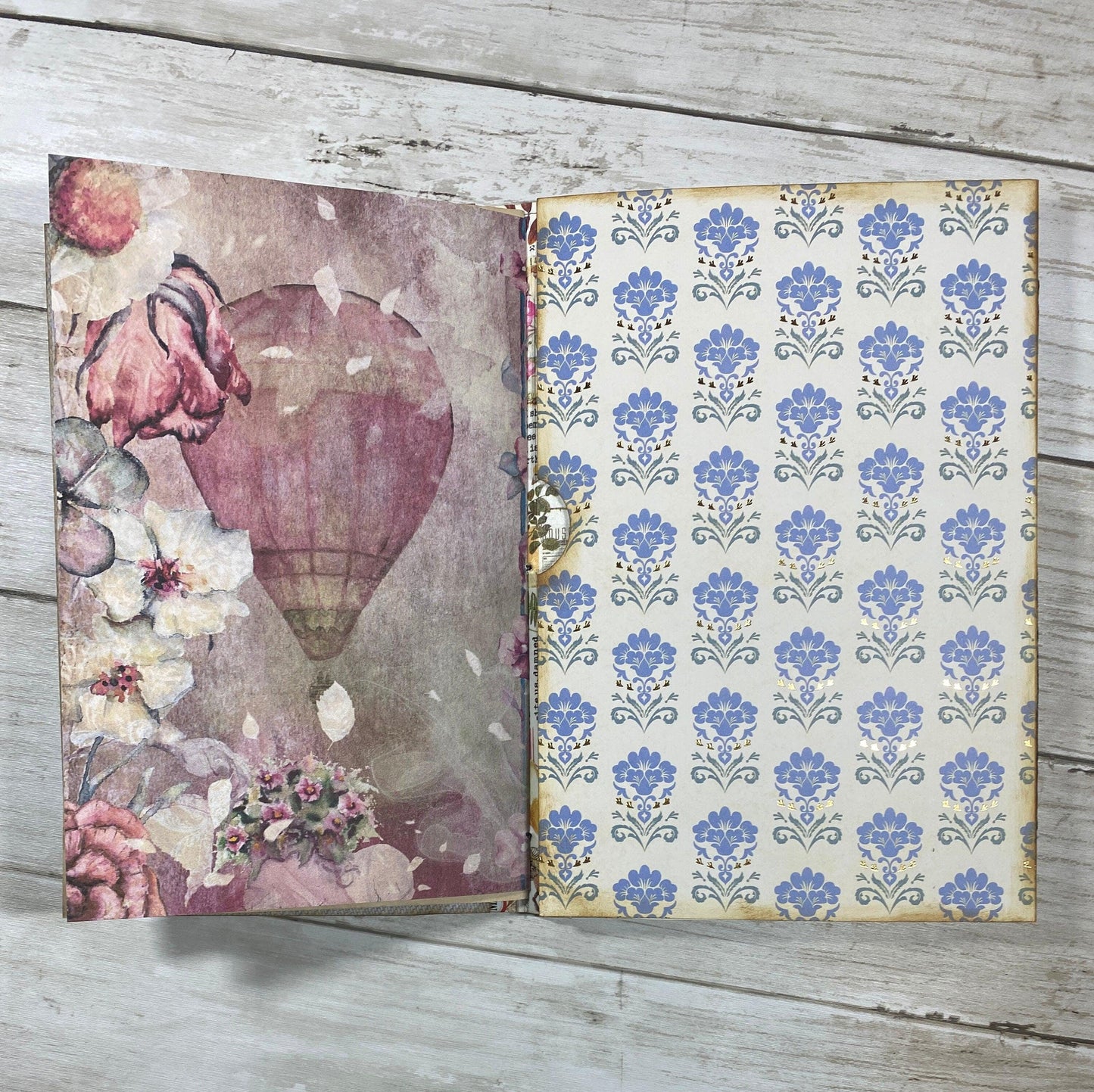 Butterfly Girl Flip‑Flop Journal – Handmade Sketchbook with Pockets