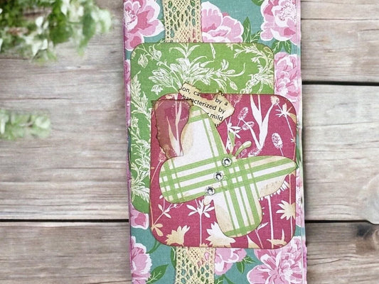 Cottage Garden Butterfly Folio – Petal Parade Edition | Handmade Junk Journal Insert with Pockets | Spring Floral Ephemera Folder
