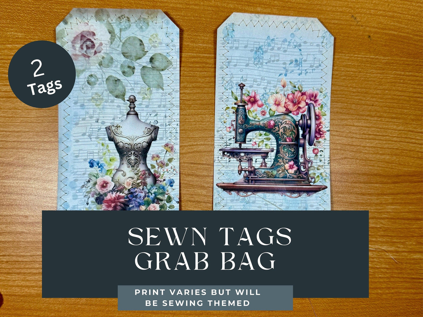 Sewing Ephemera Stuffed Envelope – Shabby Chic Junk Journal Kit – Vintage Tags, Cards, Laminated Window – Paper Craft Pack Gift