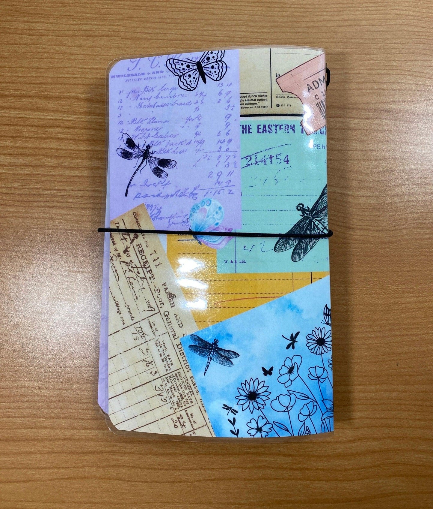 Collaged Travelers Notebook Laminated Cover