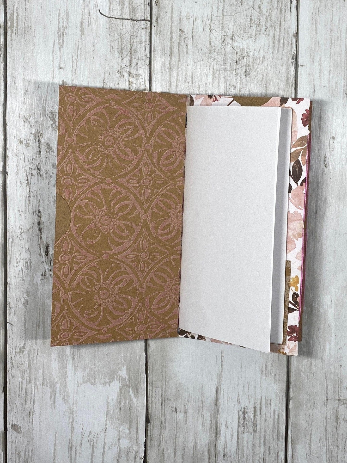 Whimsical Forest Cat Folio – Woodland Whiskers Edition | Handmade Junk Journal Insert with Lace & Floral Pockets | Feline Ephemera