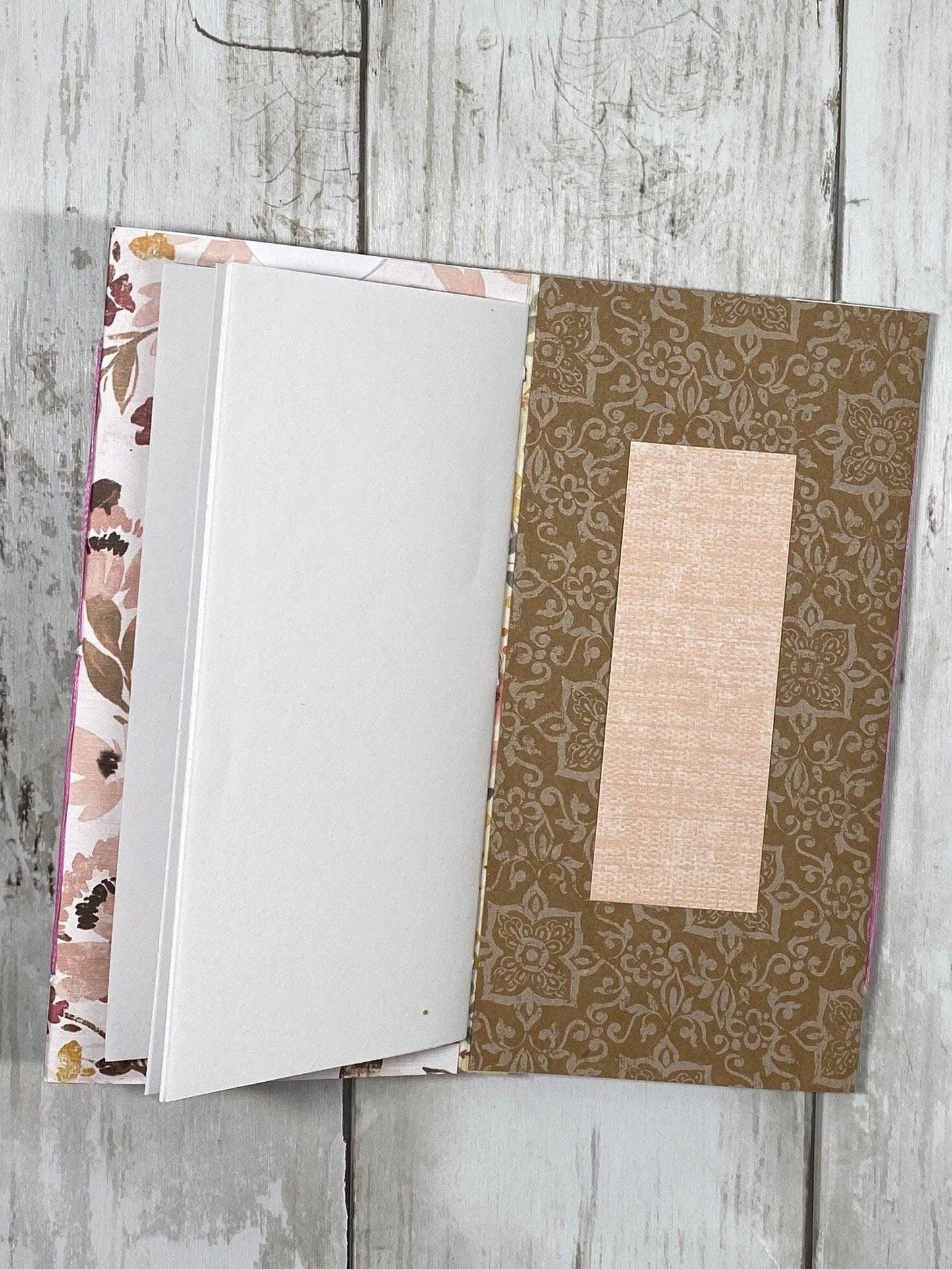 Whimsical Forest Cat Folio – Woodland Whiskers Edition | Handmade Junk Journal Insert with Lace & Floral Pockets | Feline Ephemera