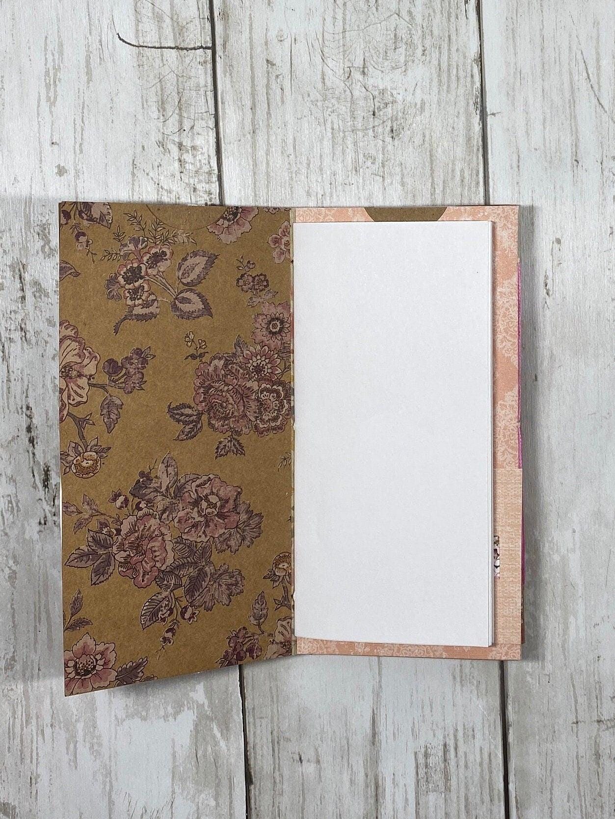 Whimsical Forest Cat Folio – Enchanted Garden Edition | Handmade Junk Journal Insert with Lace & Floral Pockets | Feline Ephemera