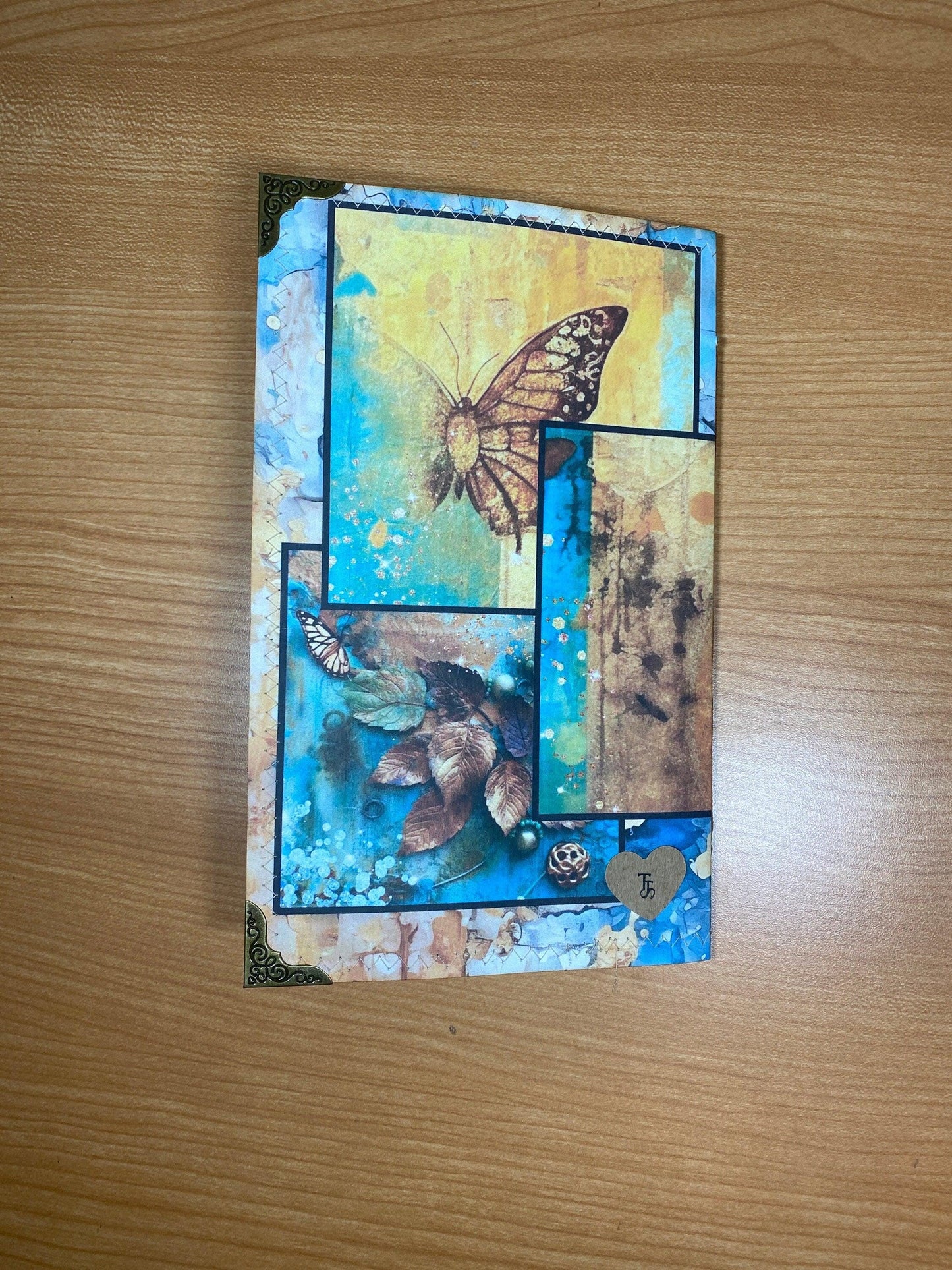 Forest Fairy Junk Journal Folio – Handmade Teal Fantasy Grimoire, Nature-Inspired Art Diary, Fairy Keepsake Gift