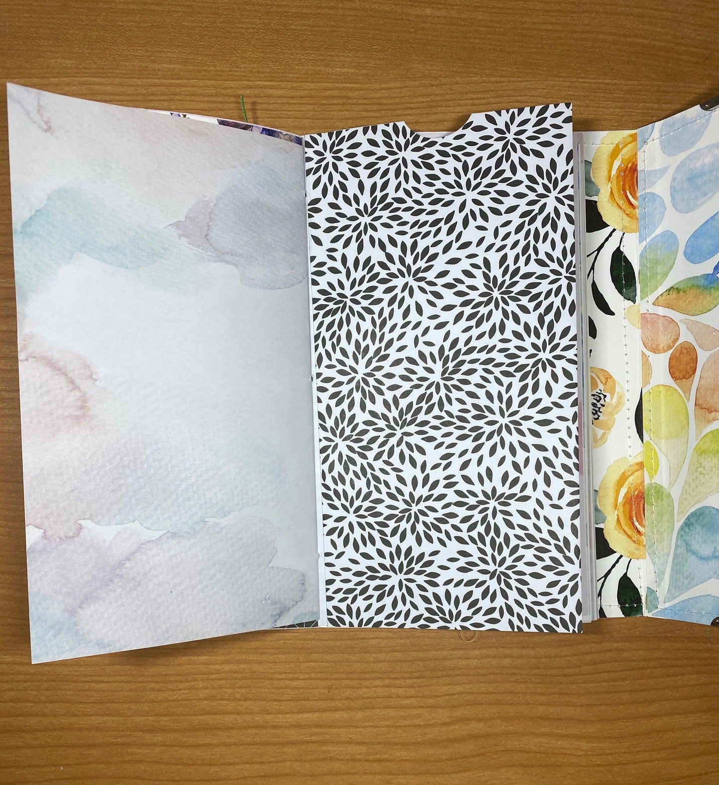 Gnome Prayer Junk Journal Folio – Faith-Based Floral Keepsake with Hebrews 13:5 Notebook Diary