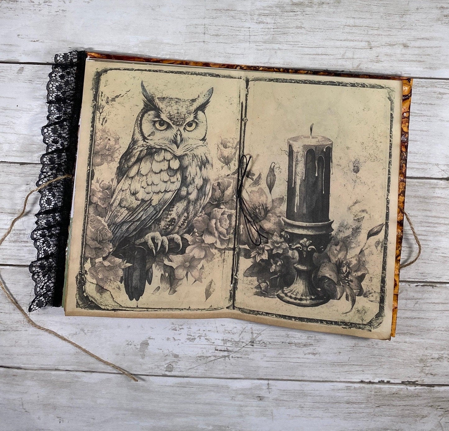 Witch of the Westwood Junk Journal – Handmade Coffee‑Dyed Traveler’s Notebook, Forest Spellbook Grimoire, Limited Edition No. 5/8