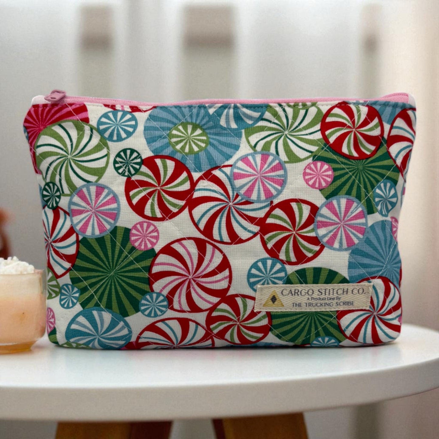 5-Piece Peppermint Swirl Pouch Set - Everyday Peppermint Lane | Makeup Organizer | Gift Set