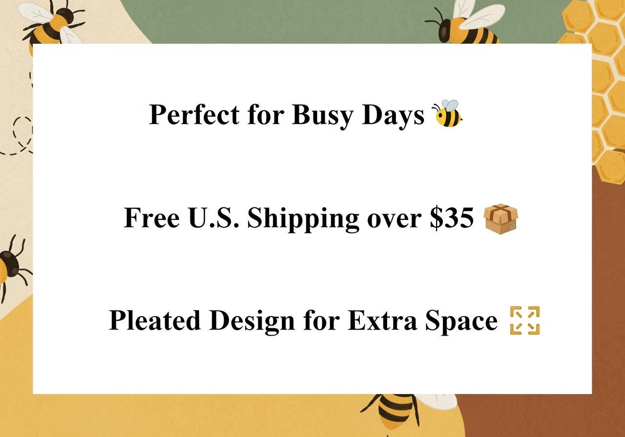 Busy Bee Pleated Zipper Pouch – 7x6 Quilted Bee Bag | Handmade Organizer for Makeup, Pens, Gifts | Cute Gift for Bee Lovers