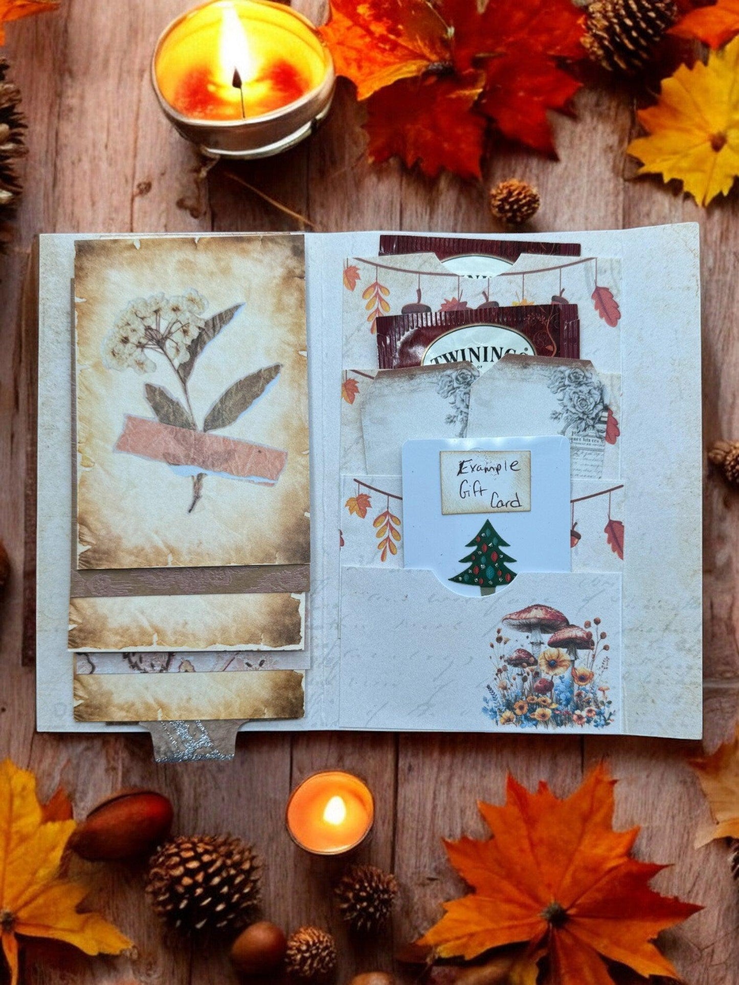 Autumn Fairy Folio Gift Card Holder – Tea Bag Envelope & Ephemera Folder for Junk Journals  Cozy Gifting
