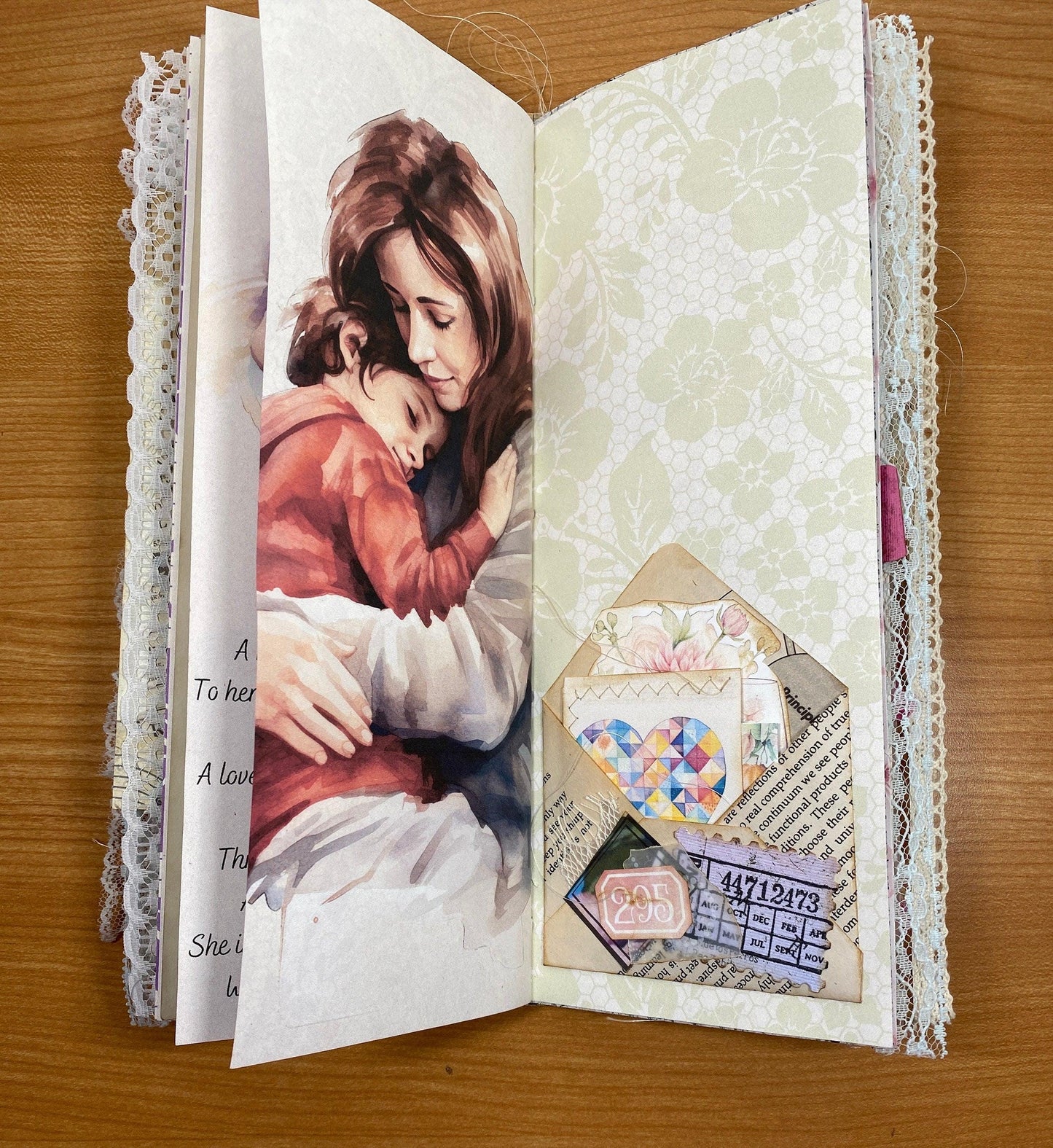 Mother’s Day Junk Journal – Floral Forest Keepsake for Mom | Anniversary Memory Scrapbook Gift