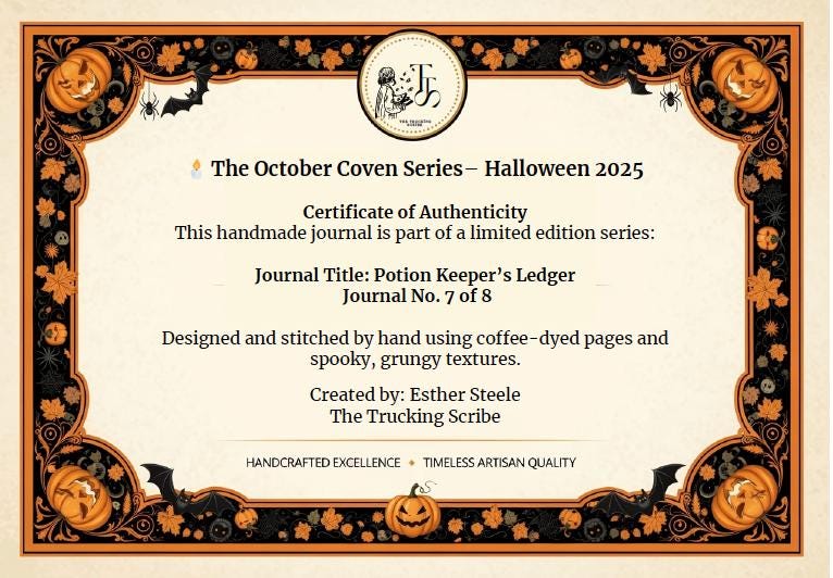 Halloween Junk Journal – Autumn Harvest Witchy Ephemera, Handmade Spooky Scrapbook, Fall Writing Journal, Vintage-Inspired Gift