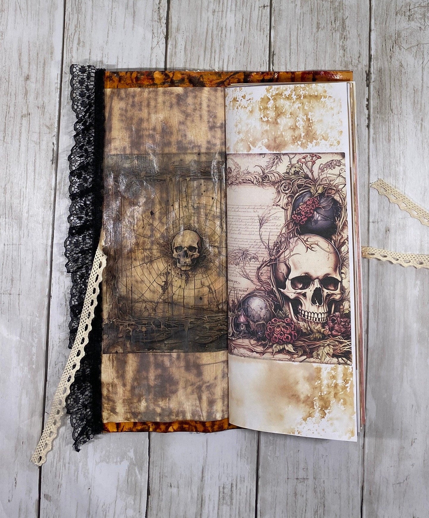 Halloween Junk Journal – Autumn Harvest Witchy Ephemera, Handmade Spooky Scrapbook, Fall Writing Journal, Vintage-Inspired Gift