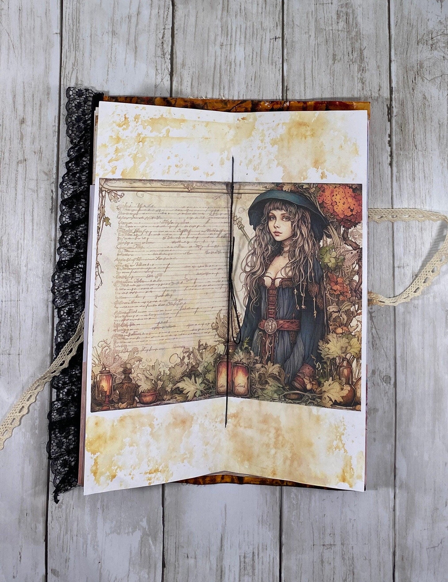 Halloween Junk Journal – Autumn Harvest Witchy Ephemera, Handmade Spooky Scrapbook, Fall Writing Journal, Vintage-Inspired Gift