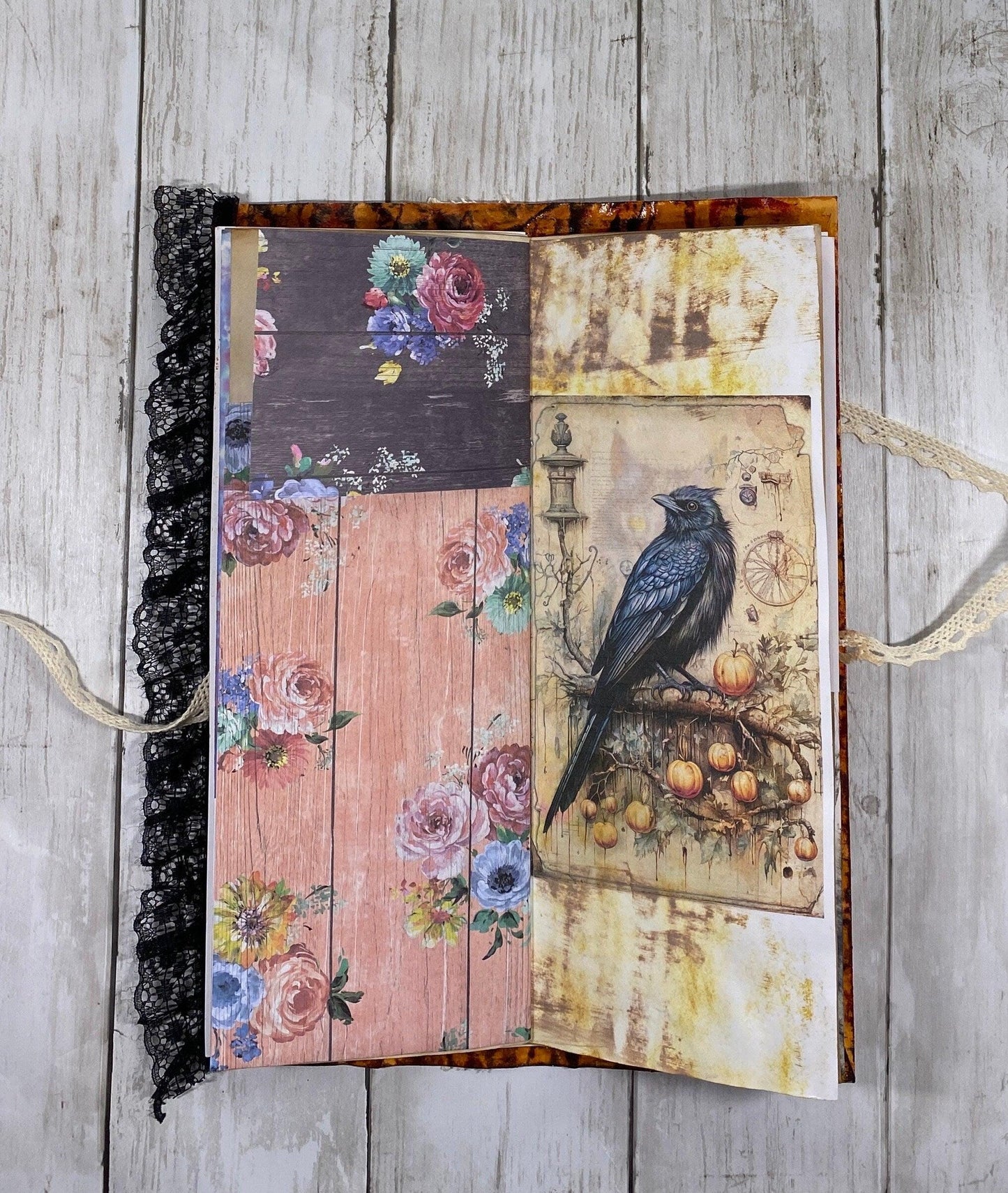 Halloween Junk Journal – Autumn Harvest Witchy Ephemera, Handmade Spooky Scrapbook, Fall Writing Journal, Vintage-Inspired Gift