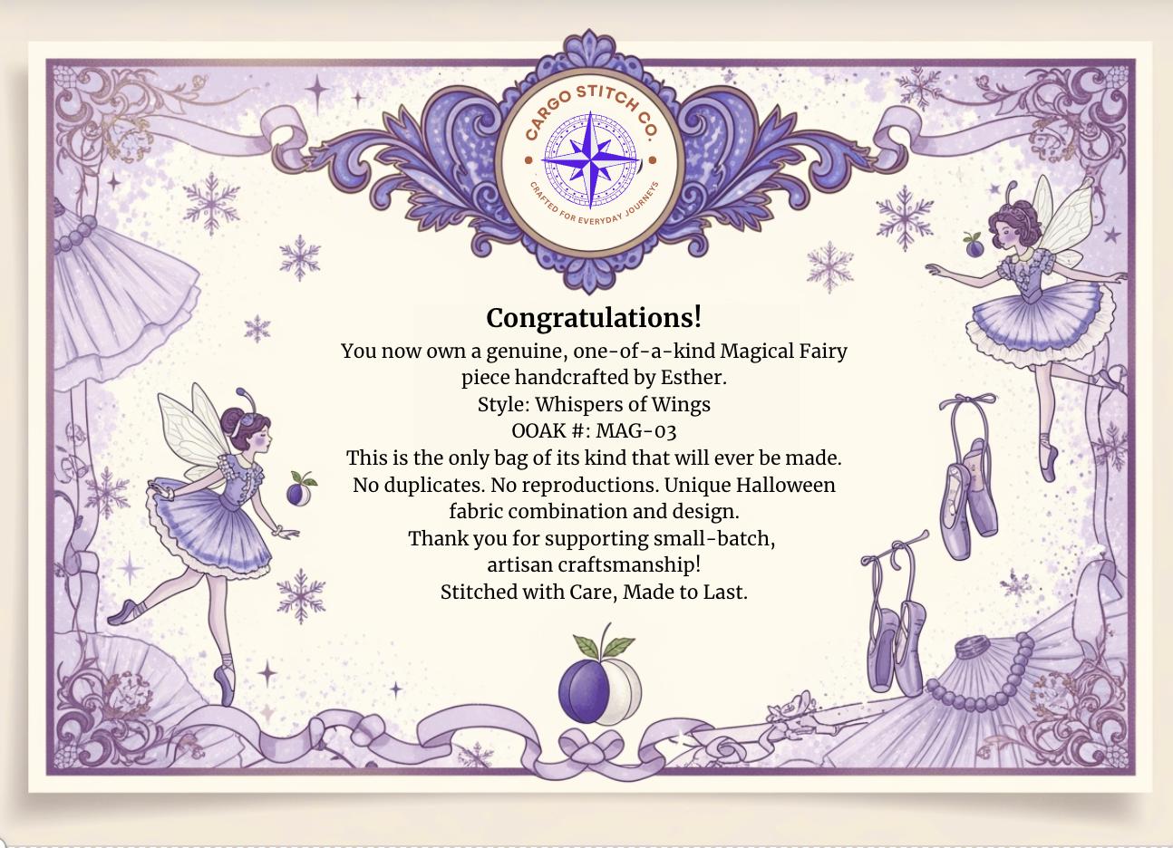 Whispers of Wings – Magical Series No. 3, Tall Fairy Journal + Certificate (OOAK)