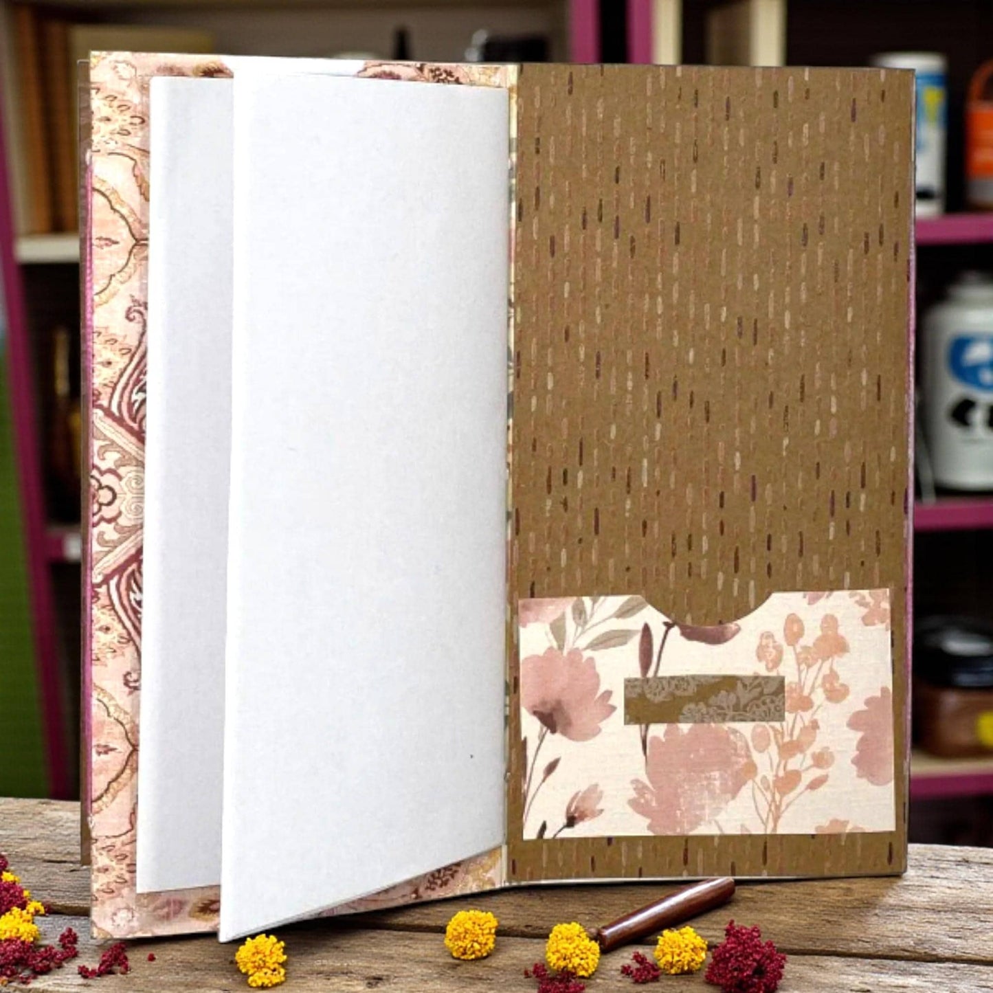 Halloween Angel Junk Journal – Handmade Flip-Flop Journal with Tags, Coffee-Dyed Pages, Pockets, Spooky Ephemera & Vintage Layers