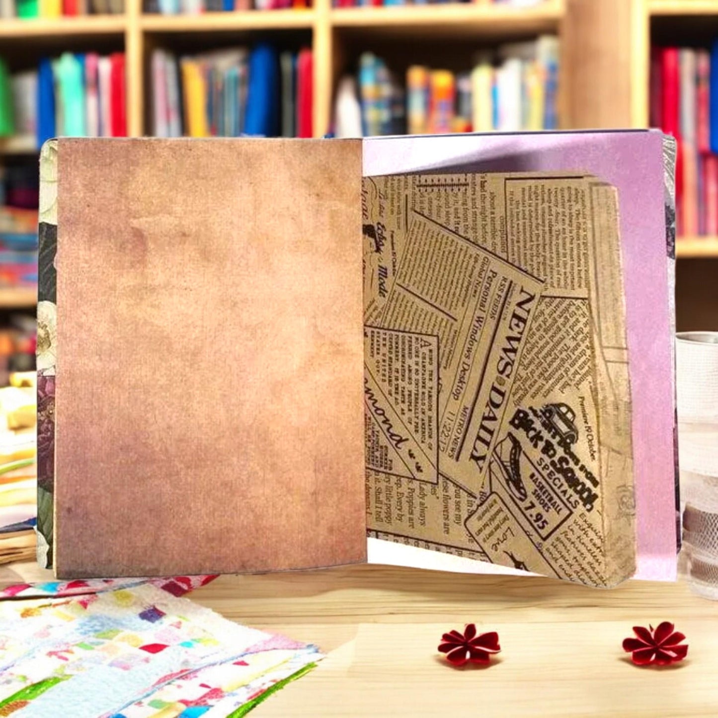 Floral Floral Rose Journal – “Thinking of You Today” B6 Handmade Planner  Scrapbook  Journal: Handmade B6 Planner, Scrapbook