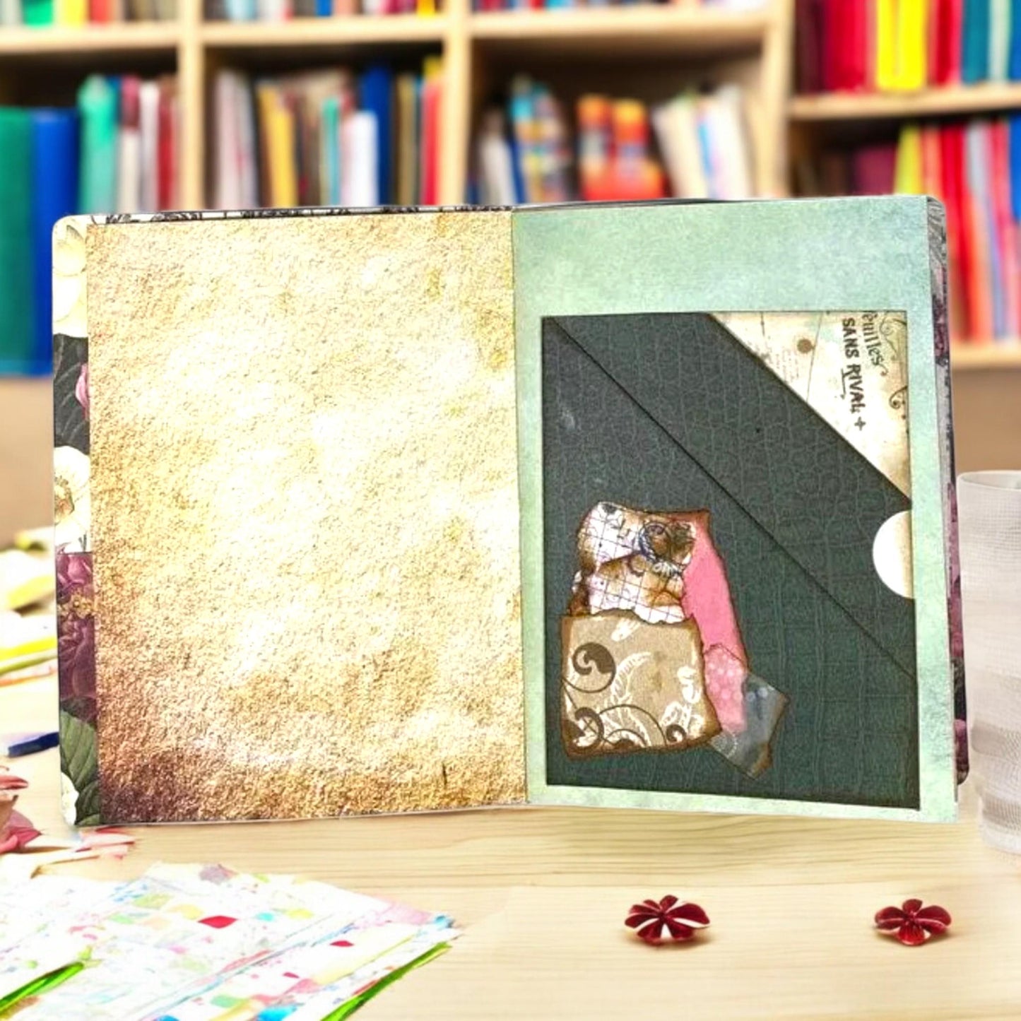 Floral Floral Rose Journal – “Thinking of You Today” B6 Handmade Planner  Scrapbook  Journal: Handmade B6 Planner, Scrapbook