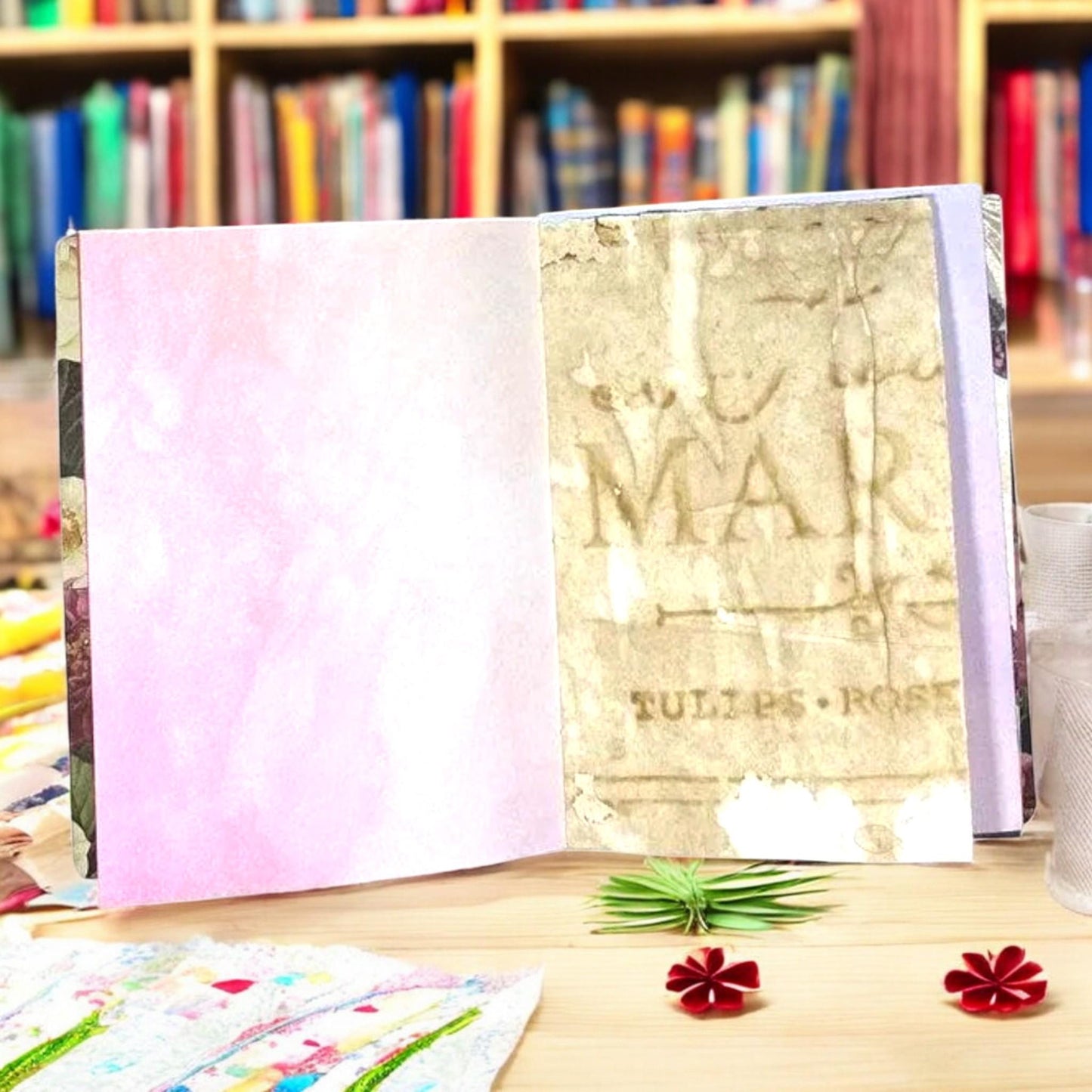 Floral Floral Rose Journal – “Thinking of You Today” B6 Handmade Planner  Scrapbook  Journal: Handmade B6 Planner, Scrapbook