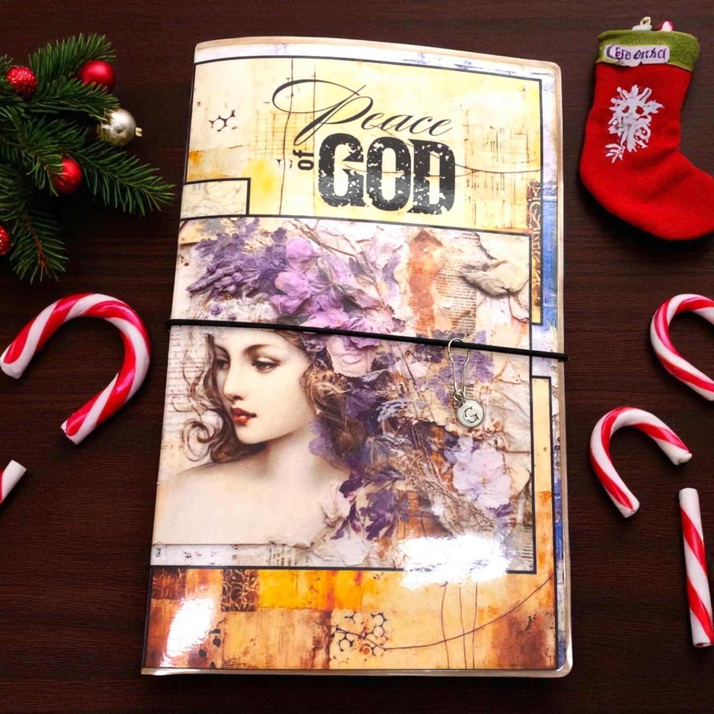 Purple Traveler’s Notebook Cover – 5x8 Laminated TN, Handmade Refillable Fauxdori Journal for Planning, Writing, or Everyday Use