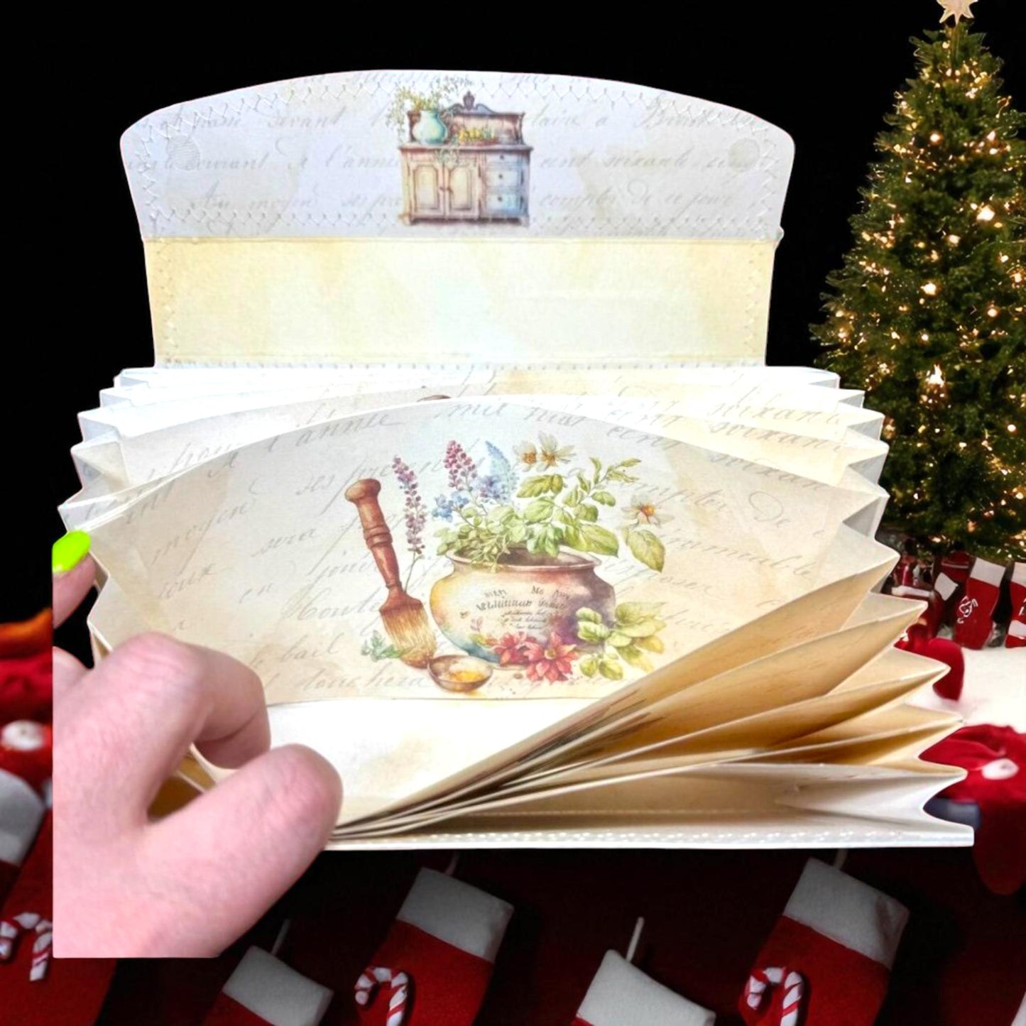 Gingersnap’s Hearthside Bake Shop – Peppermint Lane Christmas Envelope Folio | Holiday Printable Paper Goods | Baking Journal Kit