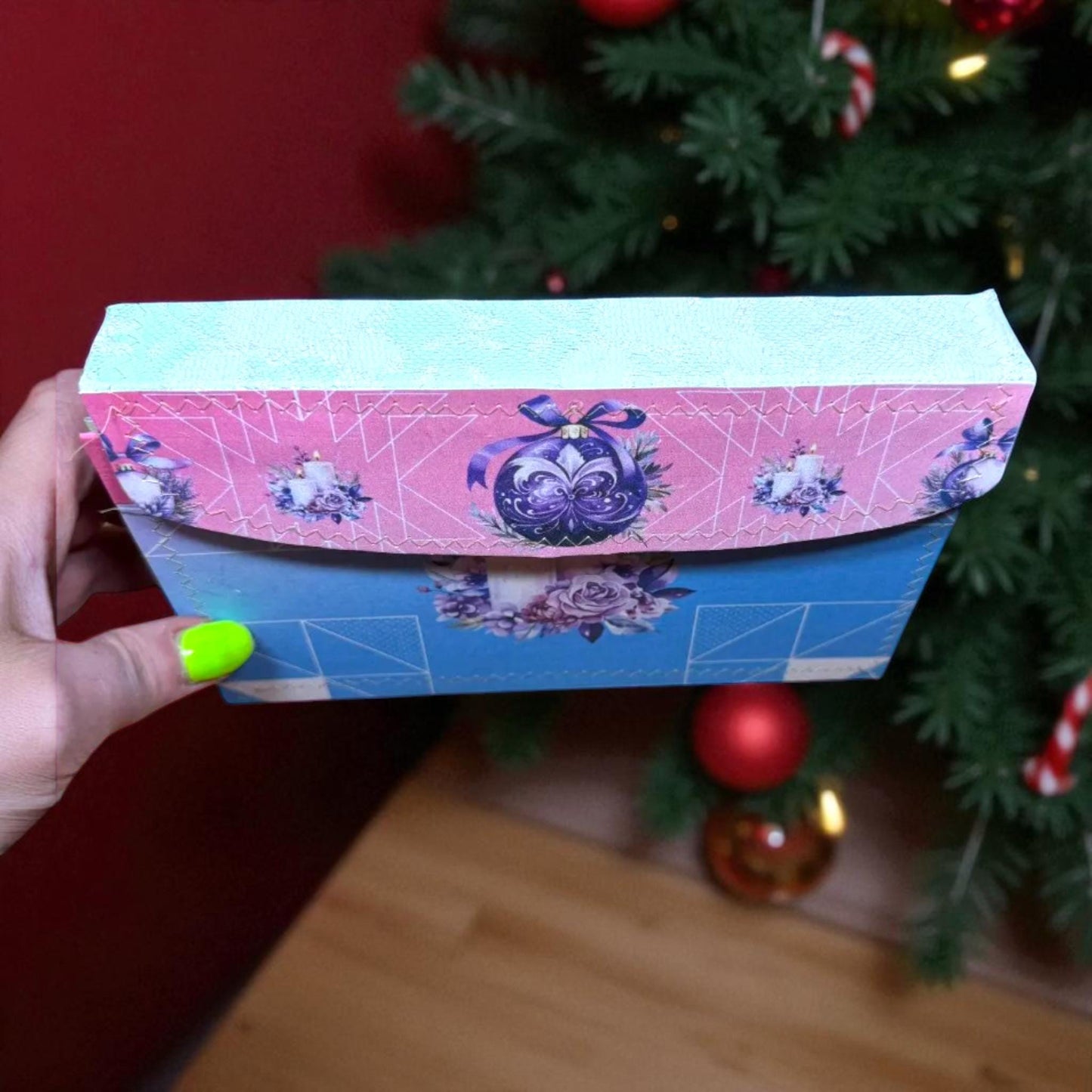 Sugarplum’s Winter Dream – Peppermint Lane Christmas Envelope Folio | Printable Holiday Stationery | Elegant Pastel Keepsake Pouch