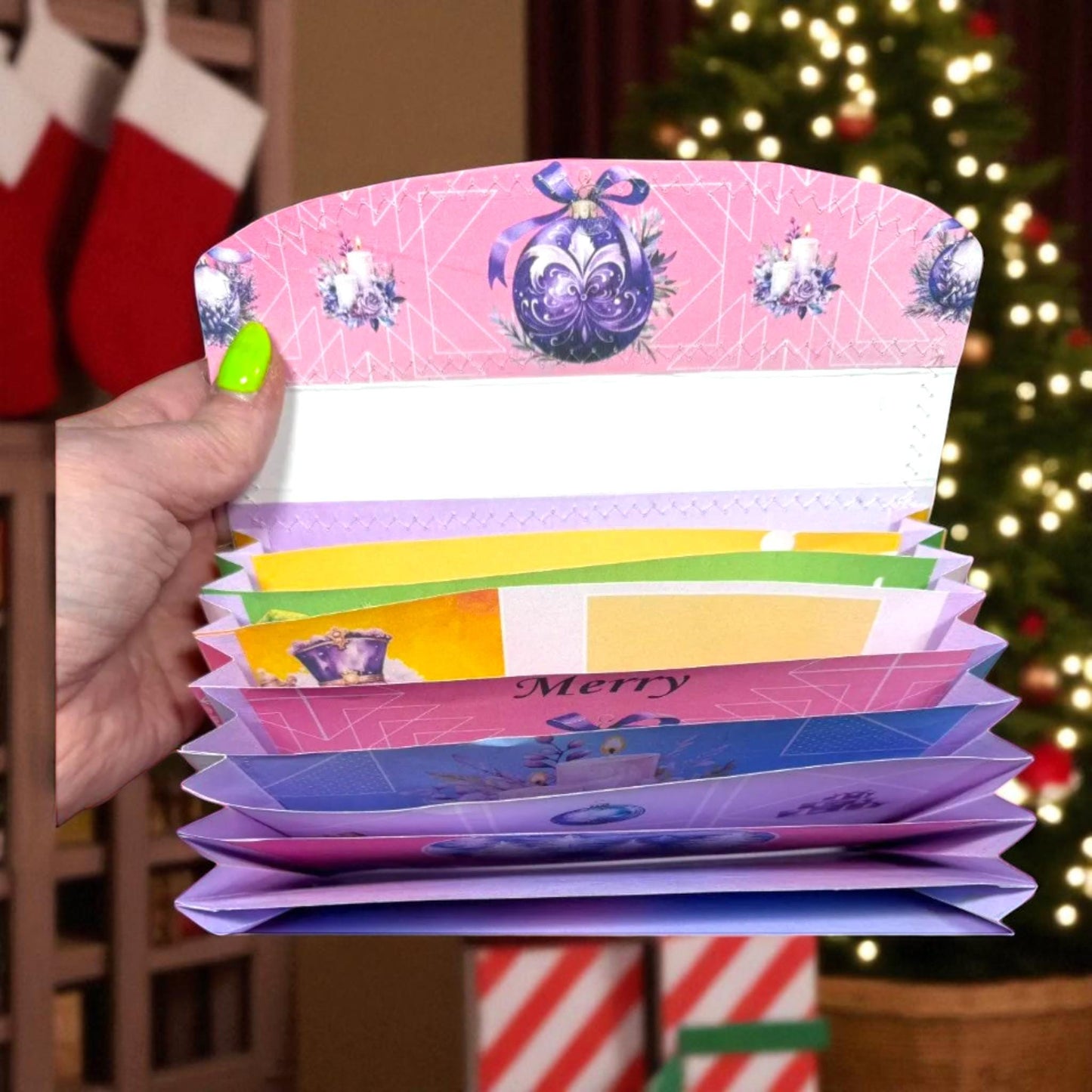 Sugarplum’s Winter Dream – Peppermint Lane Christmas Envelope Folio | Printable Holiday Stationery | Elegant Pastel Keepsake Pouch