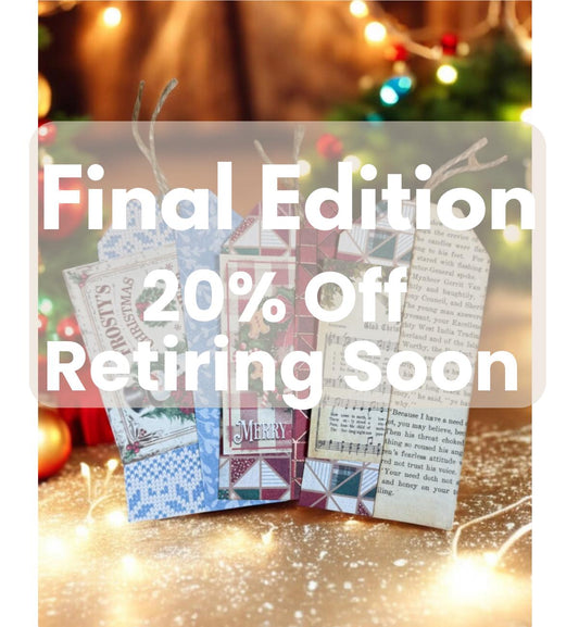 Vintage Christmas Junk Journal Tags – Reindeer Cards & Double‑Pocket Ephemera – Holiday Handmade Tag Set