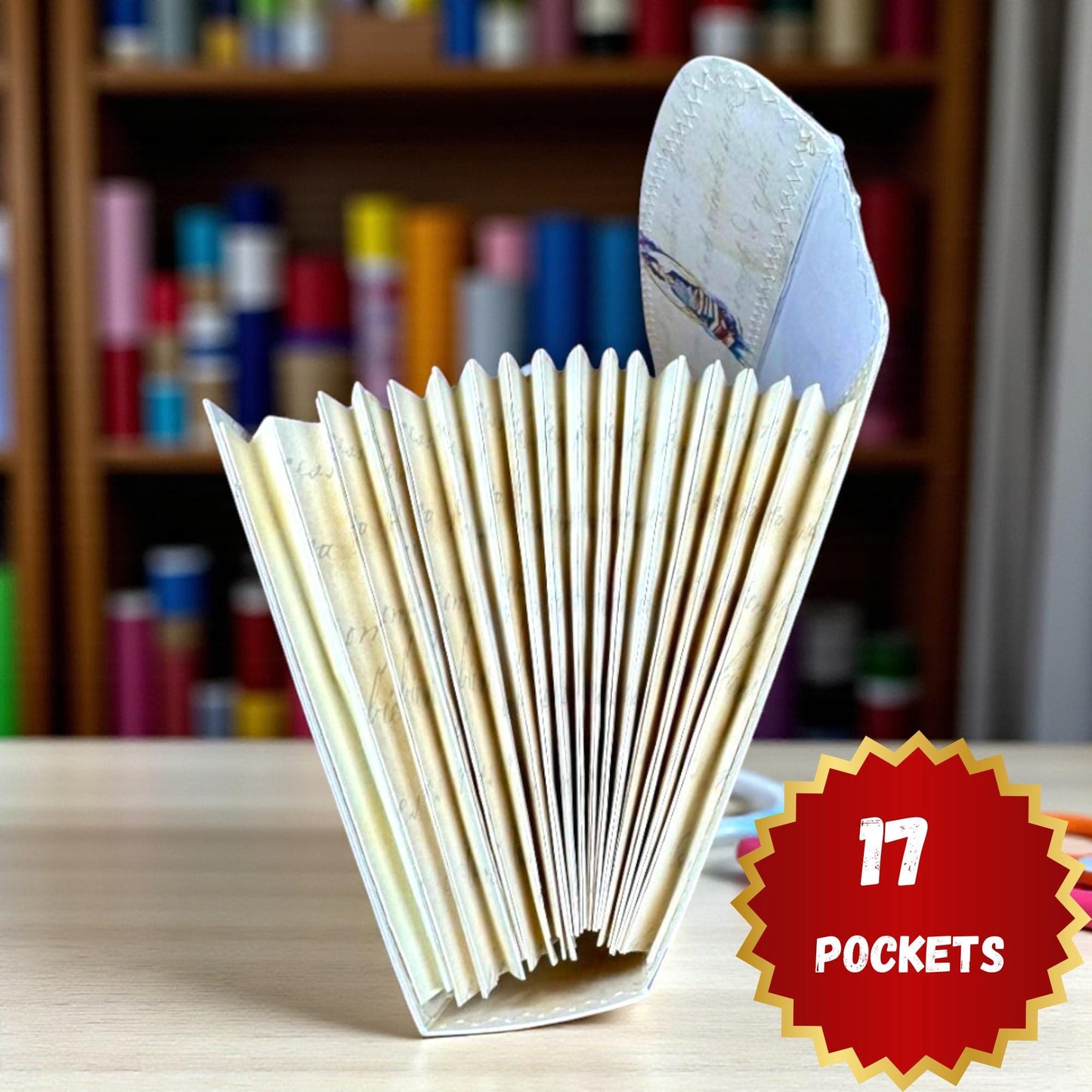 Healing Threads Accordion Folder – Storykeeper Edition | Handmade Organizer for Ephemera, Journaling & Letters