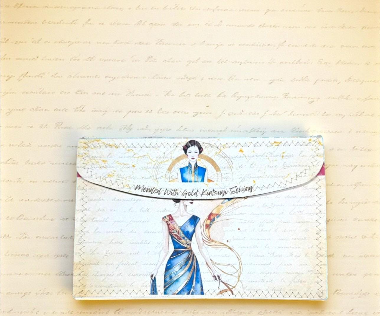Healing Threads Accordion Folder – Mended With Gold Edition – Faith-Based Ephemera Organizer Clutch | Handmade Gift of Grace