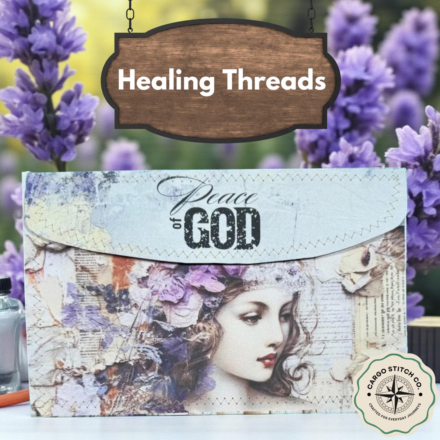 Peace of God – Handmade Accordion File Folder | Faith-Based Organizer | Healing Threads Christian Stationery Gift