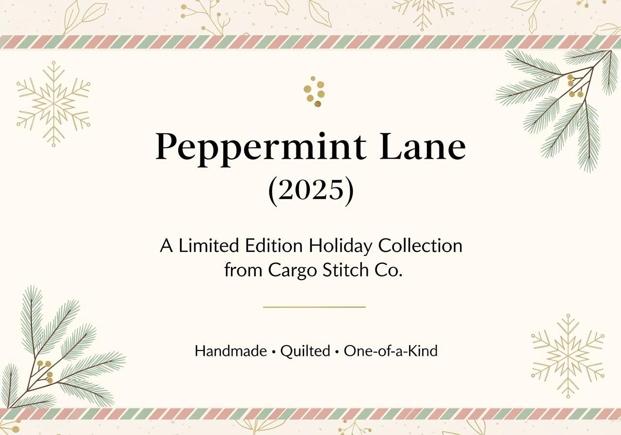 Peppermint Lane Everyday Cat Pouch – Quilted Zipper Bag with Inner Pocket | 7x8 Christmas Cat Pouch – Cargo Stitch Co.