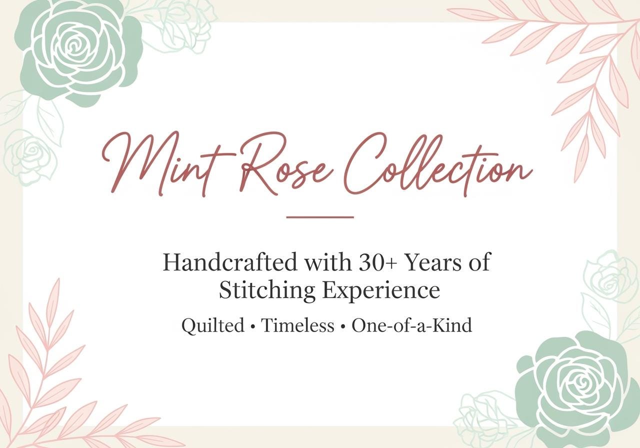 Aqua Rose Quilted Zipper Pouch | Stitcher’s Carry Handmade Bag | Green & Blue Floral Project Organizer for Sewing or Journaling