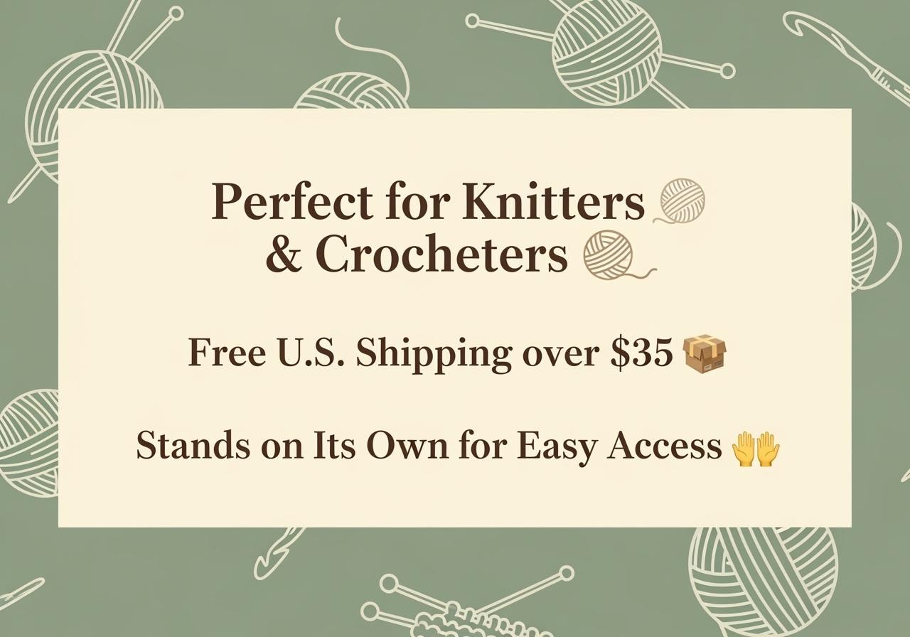 Quilted Project Bag – Ruler Print – Handmade Drawstring Knitting or Crochet Bag, Yarn Storage for Sewing, Fiber Arts & Craft Projects