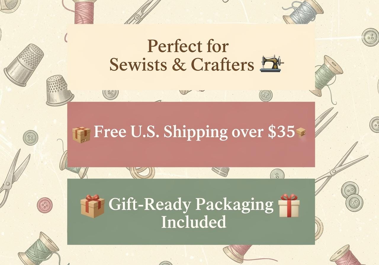 Quilted Vintage Sewing Zipper Pouch | Sewing Notions Organizer | Handmade Craft Room Storage | Gift for Sewist | Nostalgic Sewing