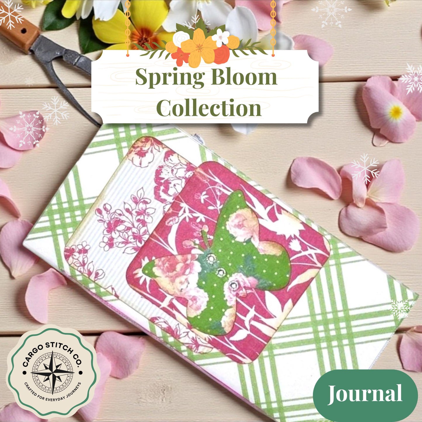 Cottage Garden Butterfly Folio – Spring Bloom Edition Handmade Junk Journal Insert with Pockets | Floral Ephemera Folder