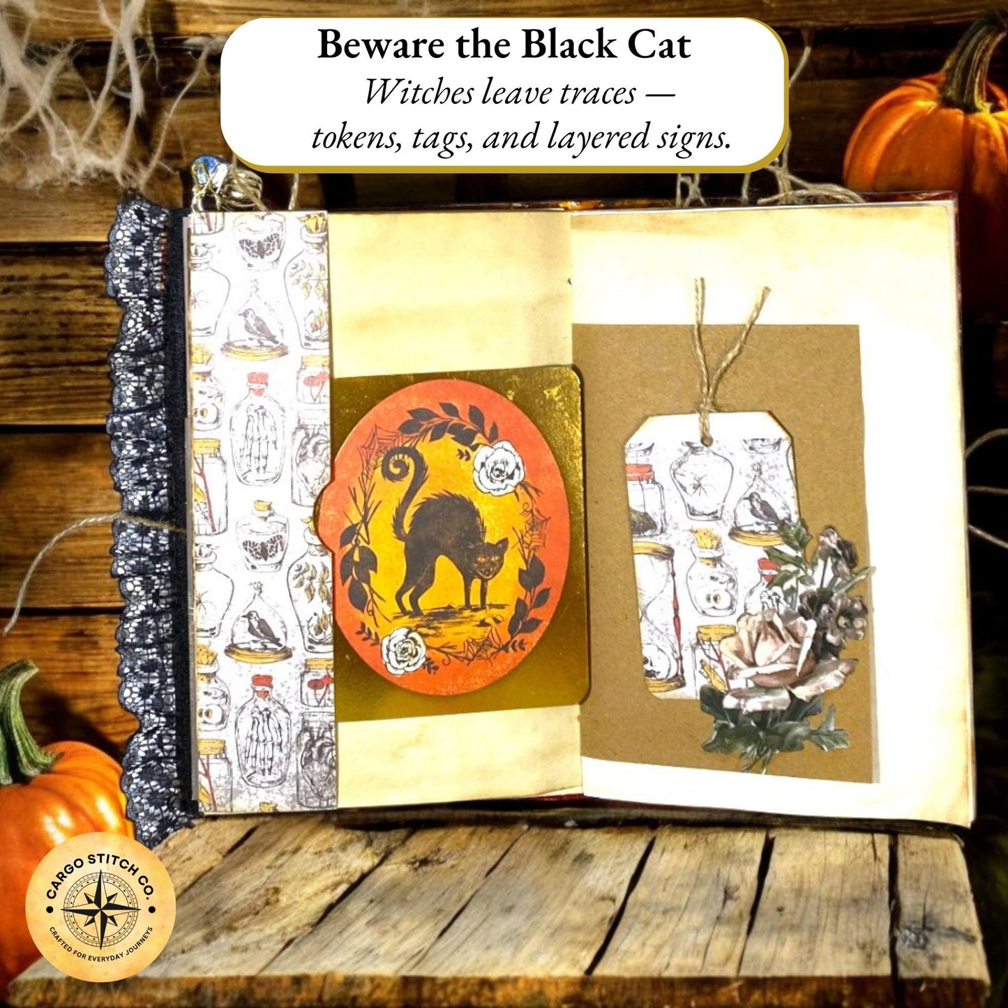 Halloween Apothecary Grimoire – October Coven Series – Potion Ledger Junk Journal – Coffee‑Dyed Pages – Signed Limited Edition, No. 7 of 8