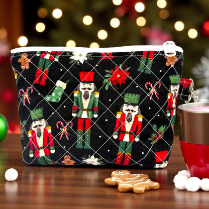 Large Zipper Pouch – Nutcracker Makeup Organizer & Travel Bag – Ready to Ship | Includes Stickers and Mini Zine Story