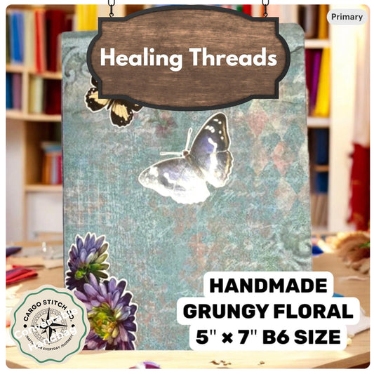 Wings of the Forgotten Garden – Grungy Floral Butterfly Junk Journal | Handmade 5x7" Vintage Art Book