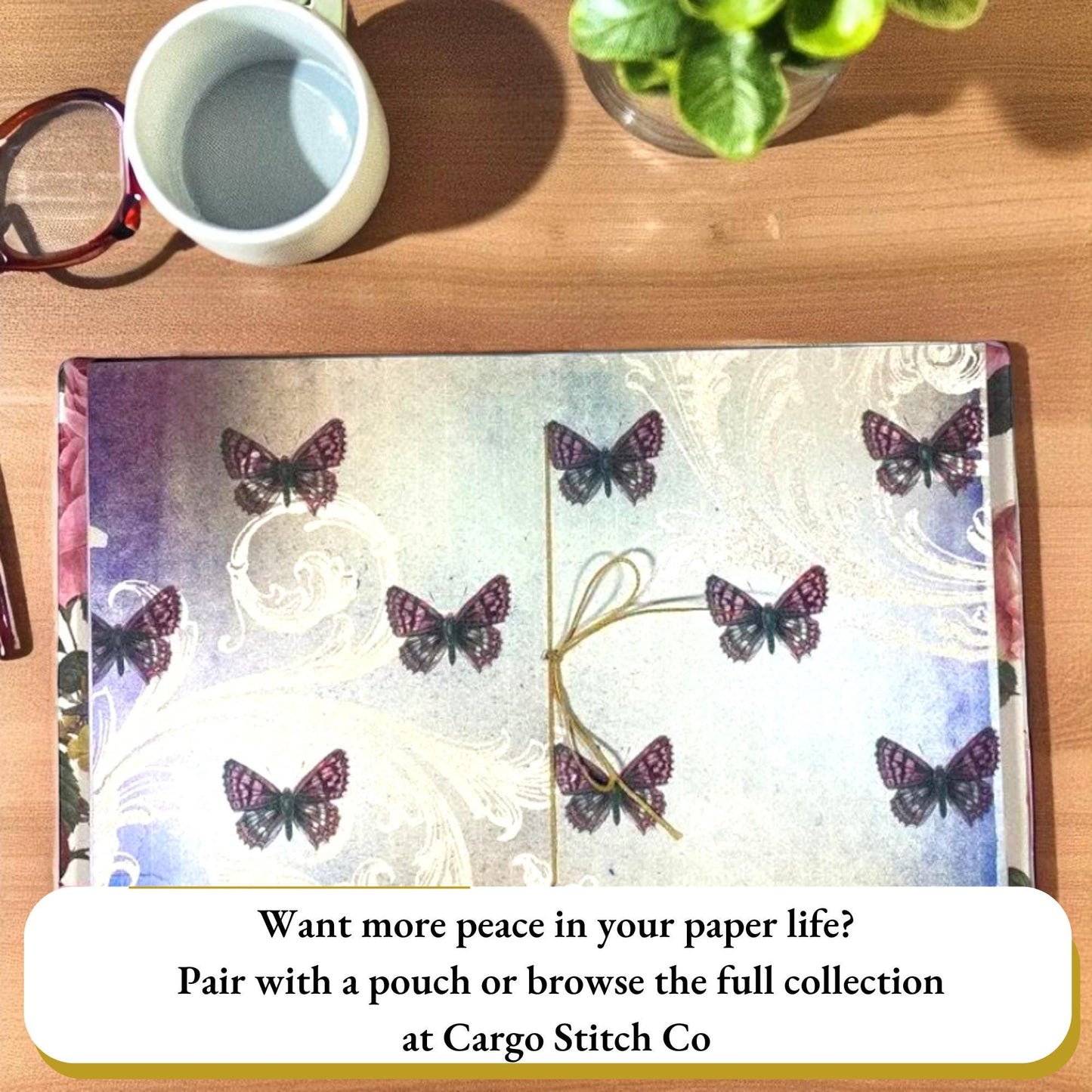 Be Still & Bloom – Faith Junk Journal with Psalm 46:10 | Handmade 5×7 Scripture Journal with Florals  Butterflies | Healing Threads