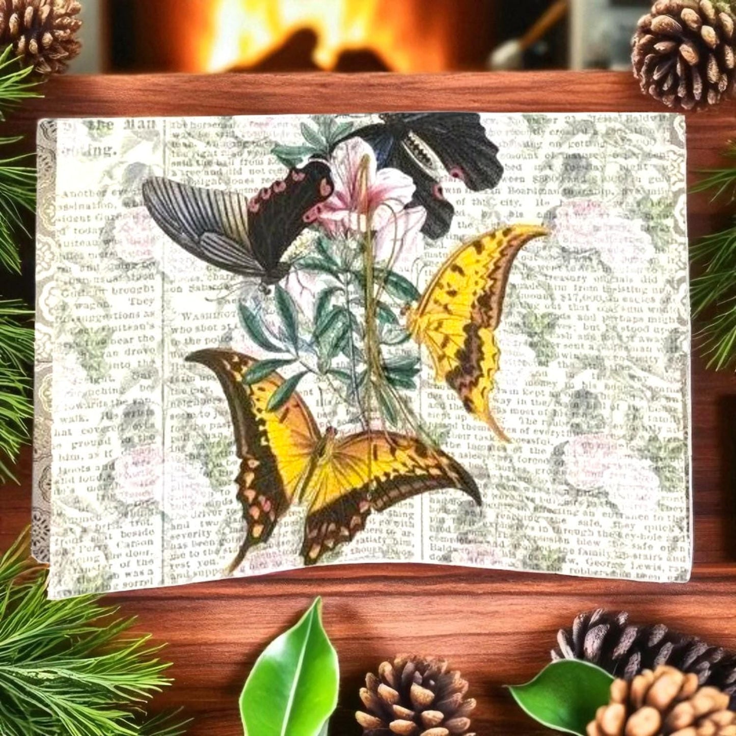 Sitting in the Rain – Grungy Floral Junk Journal | Handmade 5×7 Notebook with Pockets | Vintage-Inspired Art Journal for Reflection