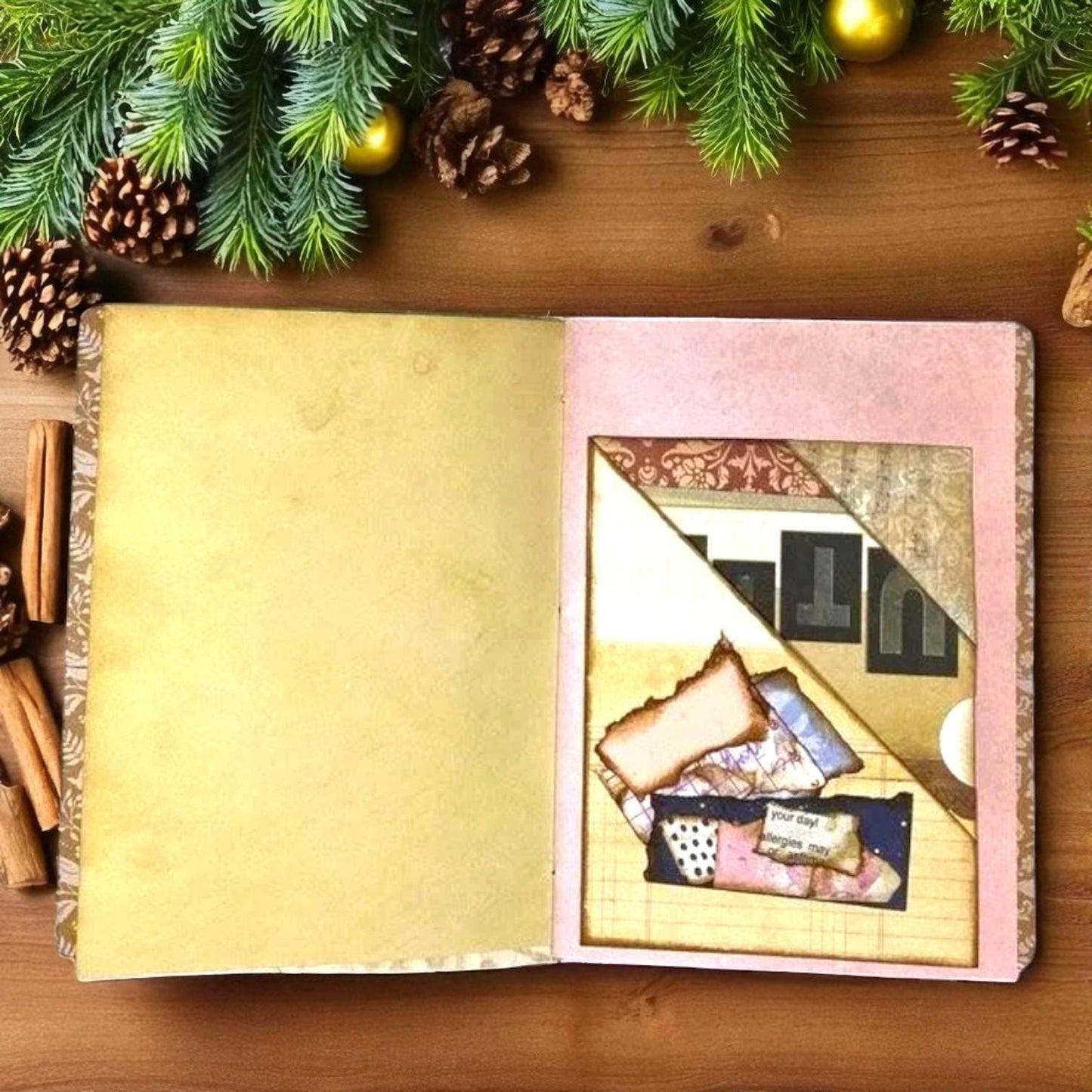 Rose Dream B6 Junk Journal – Handmade Floral Notebook with Pockets | Vintage Rose Art Journal