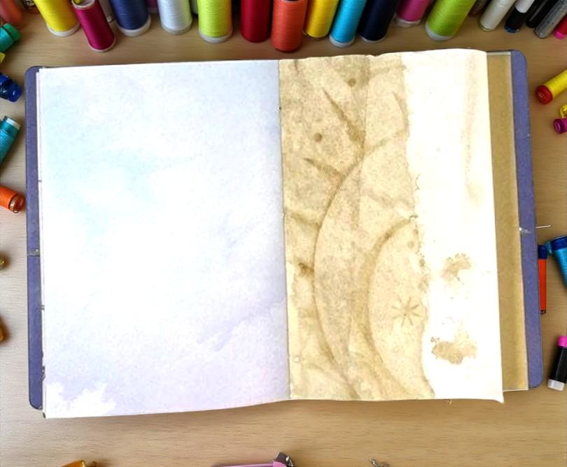 Floral Rose Junk Journal – Handmade Grungy B6 Journal with Coffee-Dyed Pages, Tags, Pockets, and Vintage Ephemera