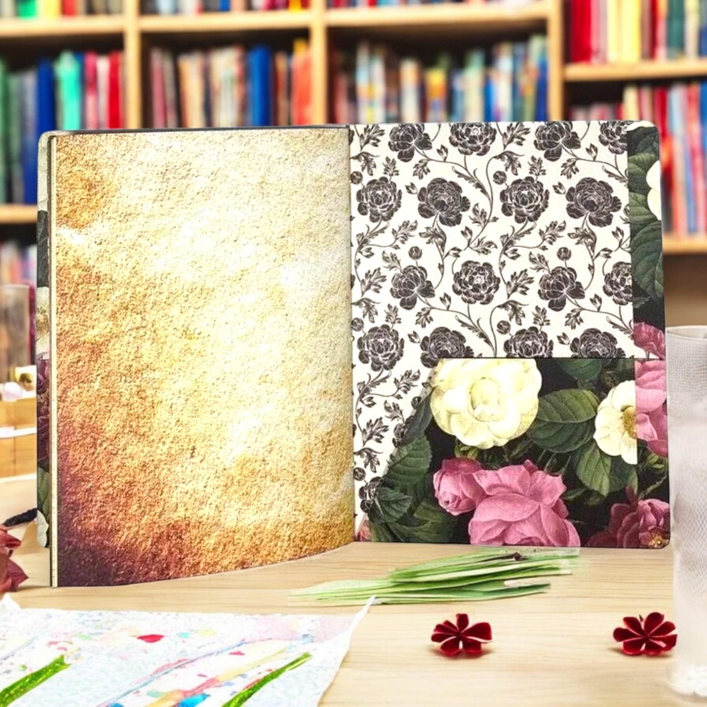 Floral Floral Rose Journal – “Thinking of You Today” B6 Handmade Planner  Scrapbook  Journal: Handmade B6 Planner, Scrapbook