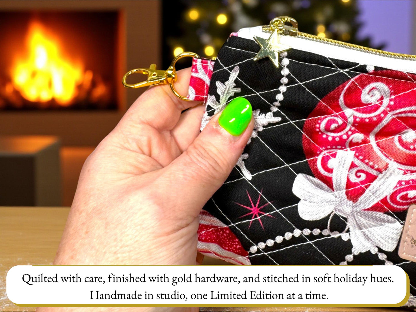 Cocoa’s Quiet Cup Quilted Pouch Bundle - Peppermint Lane 2025 | Final Edition Holiday Set | Gifts | Ornament Magic | Choose Your Size