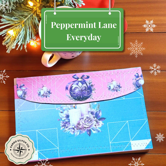 Pastel Christmas Accordion File Organizer – Handmade Expandable Ephemera Folder – Junk Journal Storage