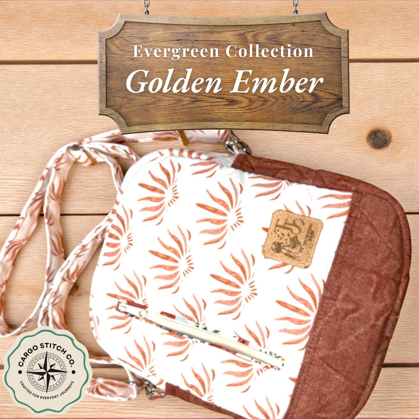 Golden Ember Quilted Convertible Bag | Fall Floral Crossbody Bag | Handmade Shoulder Bag | Autumn Floral Purse | Convertible Handbag