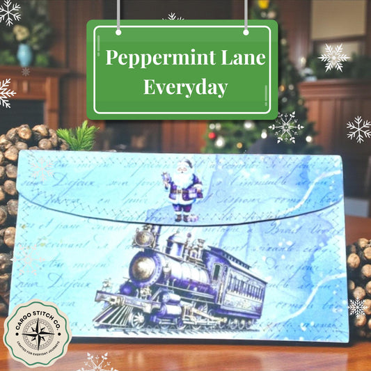Peppermint Lane Accordion Folder – Santa’s Express Edition | Handmade Holiday Organizer for Receipts, Cards & Keepsakes